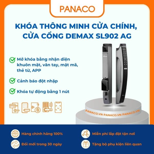 Khóa thông minh cửa chính, cửa cổng Demax SL902 AG
