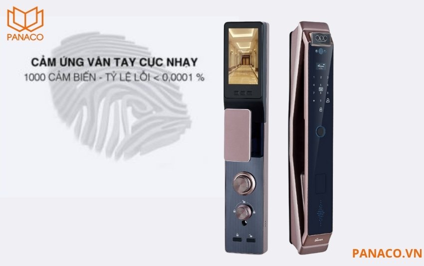 Hệ thống cảm biến của khóa Demax EL966 BROWN CNC có thể quét và phân tích dấu vân tay hoặc cả lòng bàn tay
