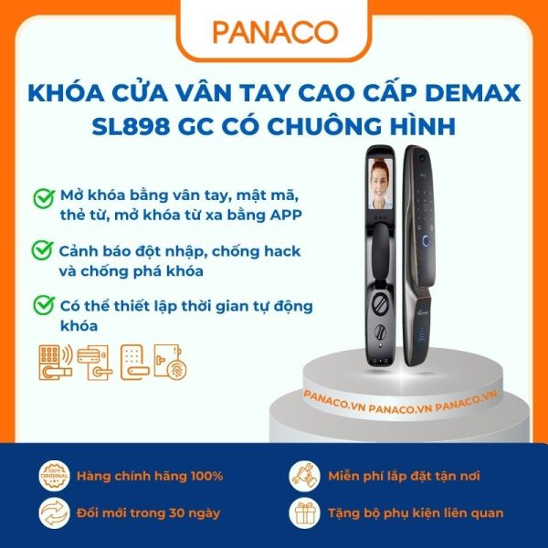 Khóa vân tay Demax SL898 GC có chuông hình