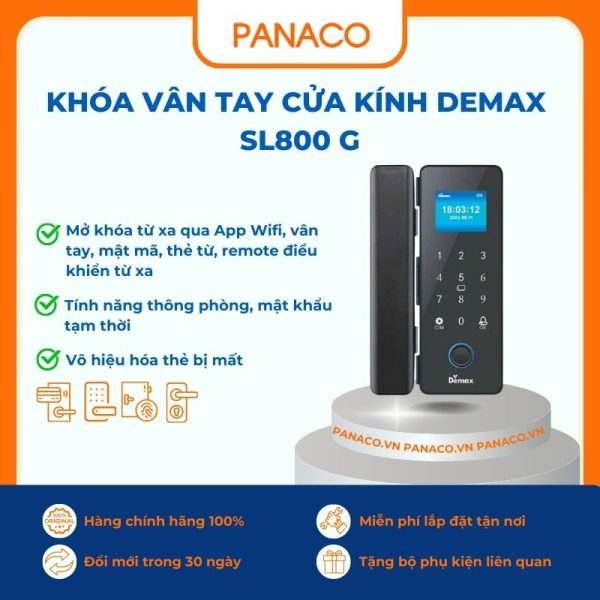 Khóa vân tay cửa kính Demax SL800 G