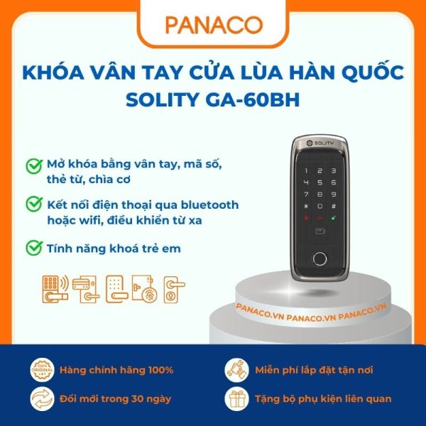 Khóa vân tay cửa lùa Hàn Quốc Solity GA-60BH
