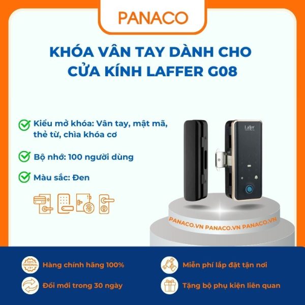 Khóa vân tay dành cho cửa kính Laffer G08
