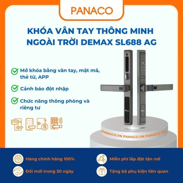 Khóa vân tay thông minh ngoài trời Demax SL688 AG