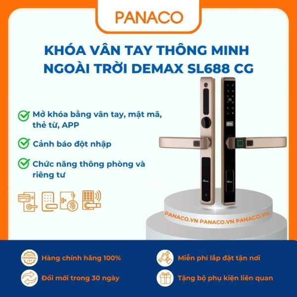 Khóa vân tay thông minh ngoài trời Demax SL688 CG