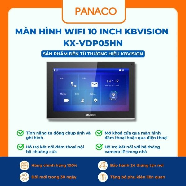 Màn hình WIFI 10 inch KBVISION KX-VDP05HN