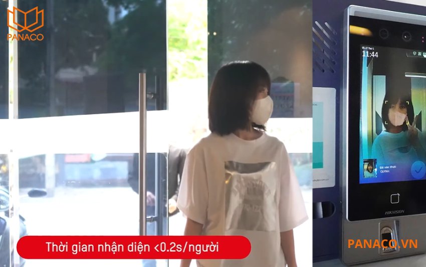 Máy chấm công DS-K1T671MF còn nhận khuôn mặt chính xác tốc độ 0.2s