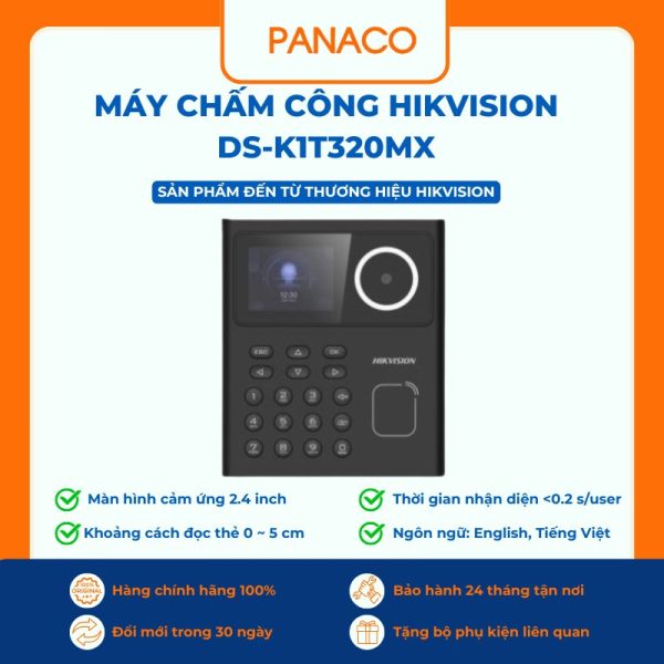 Máy chấm công nhận diện khuôn mặt HIKVISION DS-K1T320MX