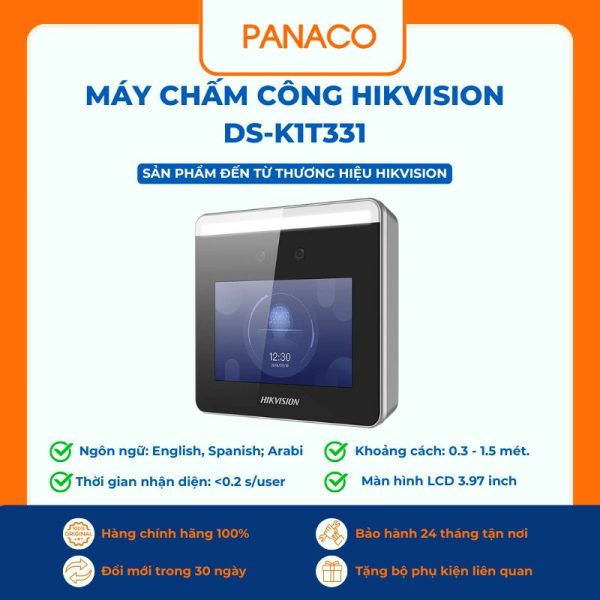 Máy chấm công nhận diện khuôn mặt HIKVISION DS-K1T331