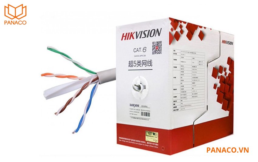 Lõi dây trong cáp Hikvision CAT6 DS-1LN6U-G đều được bọc lớp cách điện HDPE
