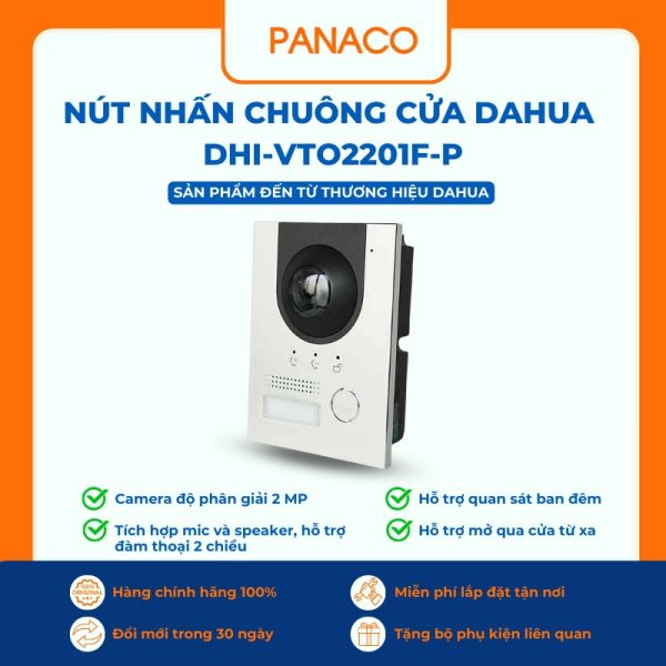 Nút nhấn chuông cửa Dahua DHI-VTO2201F-P