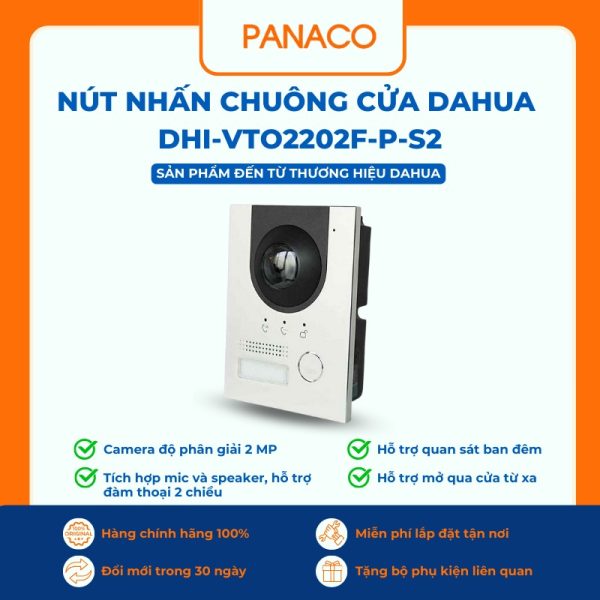 Nút nhấn chuông cửa Dahua DHI-VTO2202F-P-S2