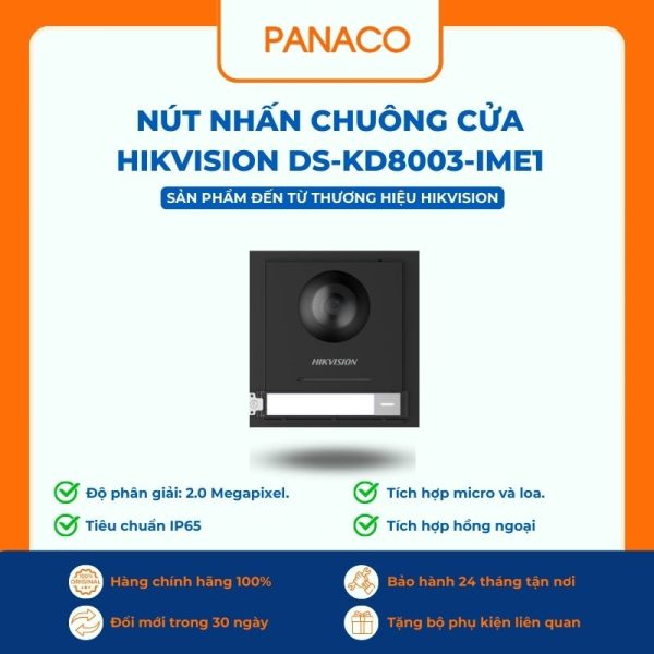 Nút nhấn chuông cửa màn hình HIKVISION DS-KD8003-IME1