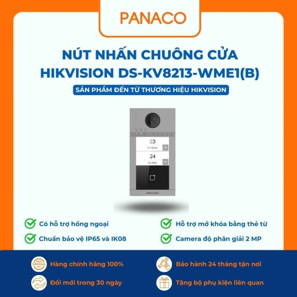Nút nhấn chuông cửa màn hình HIKVISION DS-KV8213-WME1(B)