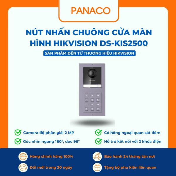Nút nhấn chuông cửa màn hình HIKVISION DS-KIS2500