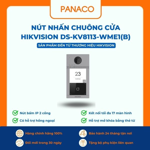 Nút nhấn chuông cửa màn hình HIKVISION DS-KV8113-WME1(B)