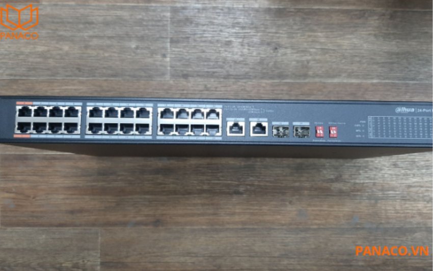 Switch DH-PFS3226-24ET-240 trang bị 24 cổng PoE với tốc độ 10/100 Mbps