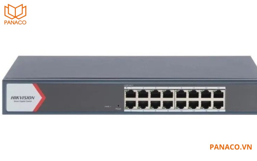 Switch DS-3E1516-EI được trang bị 16 cổng RJ45 Gigabit