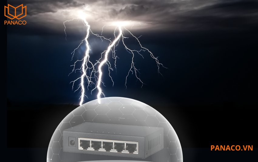 Switch KX-CSW04 được trang bị tính năng chống sét 4KV