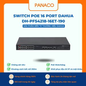 Switch POE 16 Port DAHUA DH-PFS4218-16ET-190