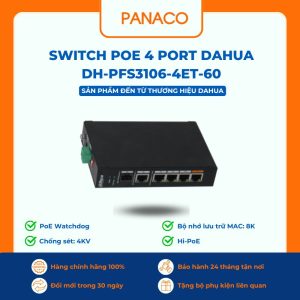 Switch POE 4 Port DAHUA DH-PFS3106-4ET-60