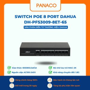 Switch POE 8 Port DAHUA DH-PFS3009-8ET-65