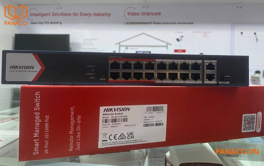 Switch POE hikvision 16 cổng thông minh DS-3E1318P-EI/M