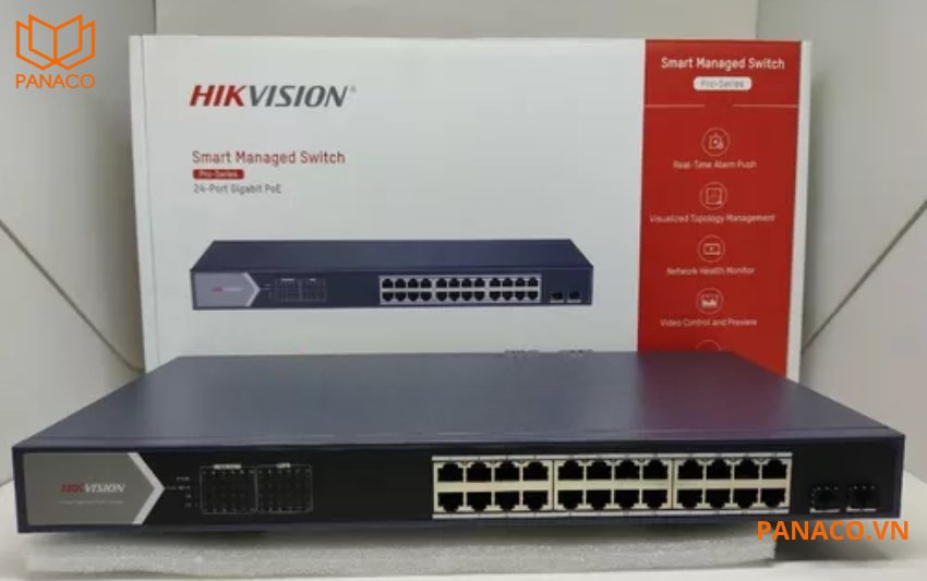 Switch POE hikvision 24 cổng Gigabit 1000Mbps DS-3E1526P-SI