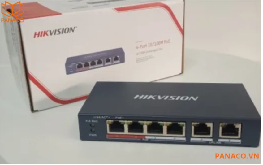 Switch POE hikvision 4 Port 2 cổng Uplink DS-3E0106P-E/M