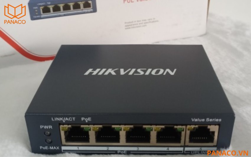 Switch POE hikvision 4 cổng Gigabit 1000Mbps DS-3E0505P-E/M