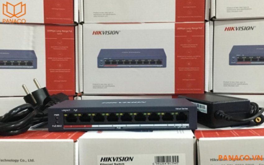 Switch POE hikvision 8 Port 1 cổng Uplink DS-3E0109P-E/M(B)