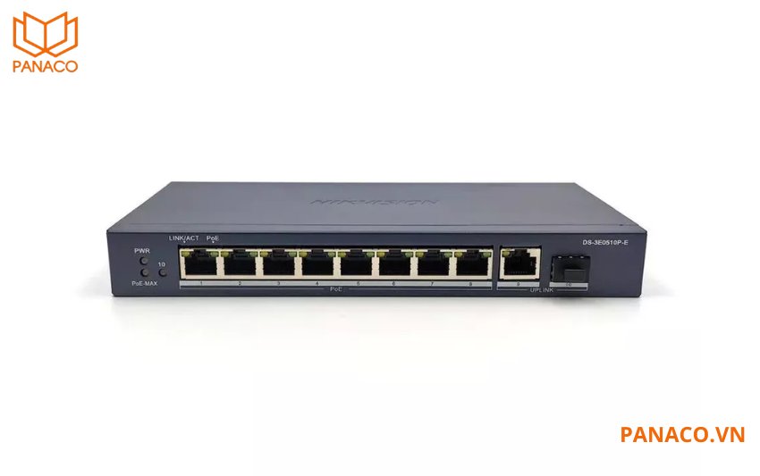 Switch POE hikvision 8 cổng Gigabit 1000Mbps DS-3E0510P-E