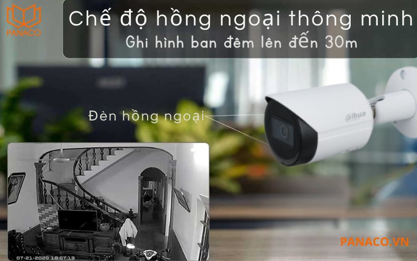 Tầm xa hồng ngoại 30m quan sát rõ ràng ban đêm