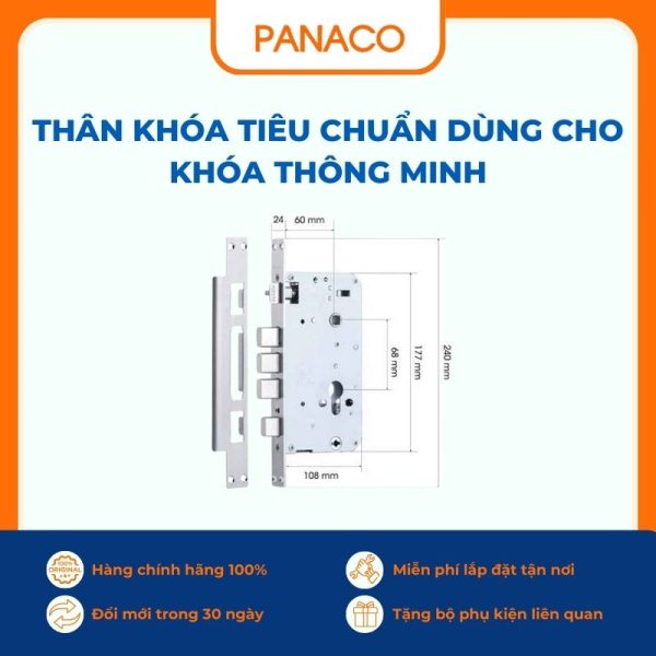 Thân khóa tiêu chuẩn dùng cho khóa thông minh