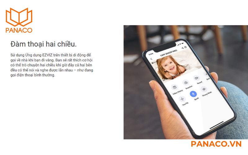 Tính năng đàm thoại 2 chiều của camera wifi không dây Ezviz
