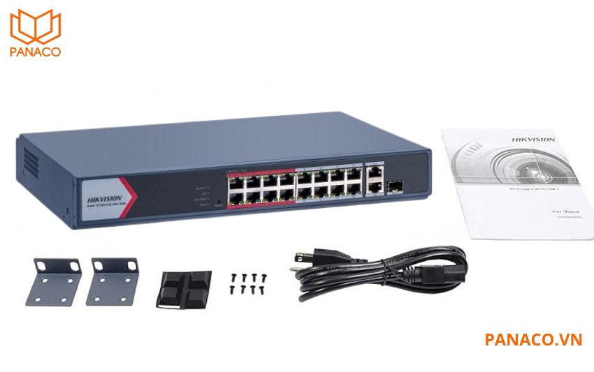 Trọn bộ switch POE hikvision 16 cổng thông minh DS-3E1318P-EI/M