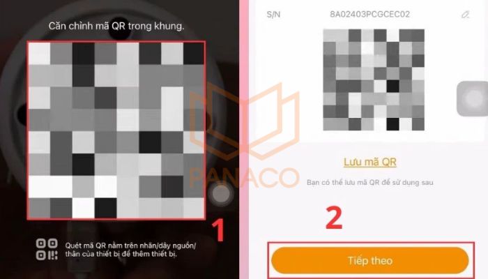 Kết nối với camera qua mã QR code