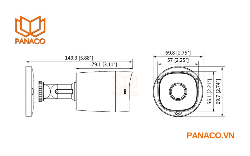 Thiết kế của camera Kbvision KX-A2111C4 KX-A2111C4-VN