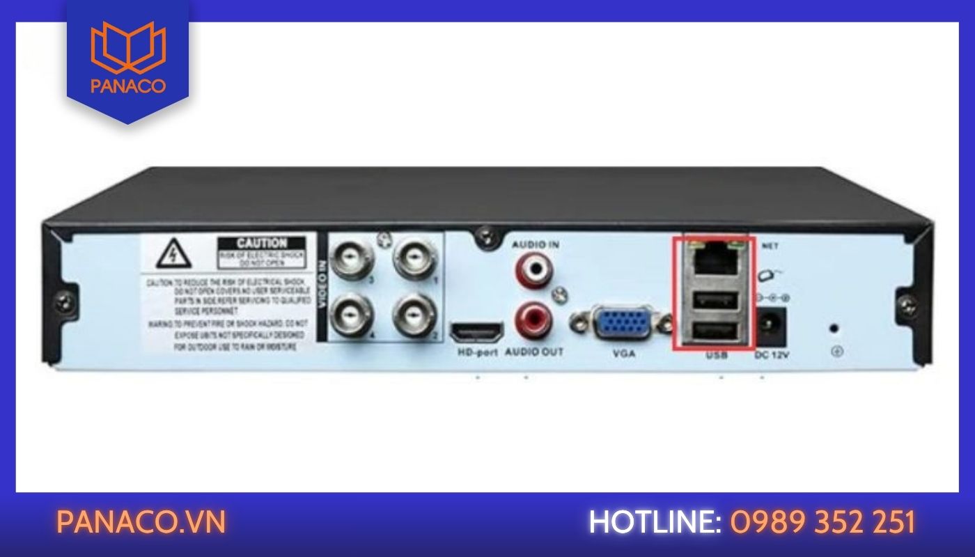 Đầu ghi hikvision 4 kênh DS-7204HGHI-M1 trang bị 2 cổng USB 2.0