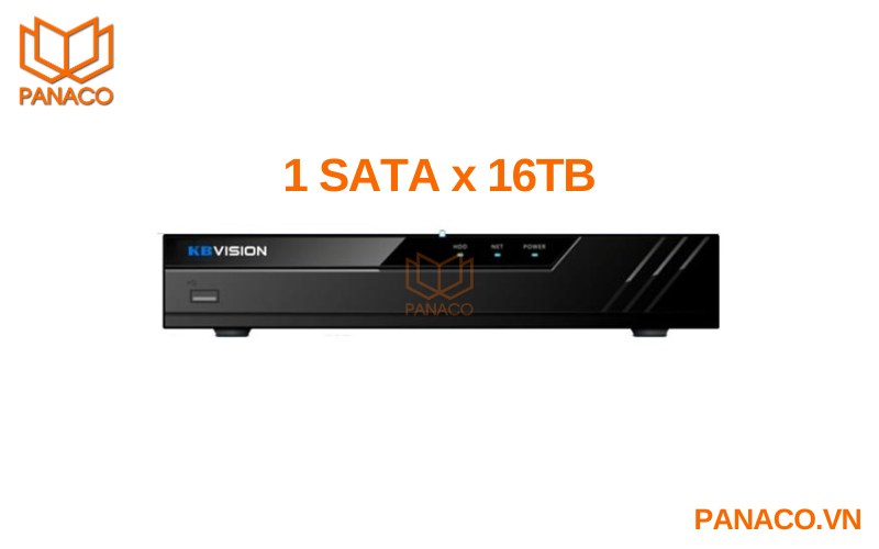 Đầu ghi hình KX-DAi2K8116H3 hỗ trợ 1 ổ cứng 16TB