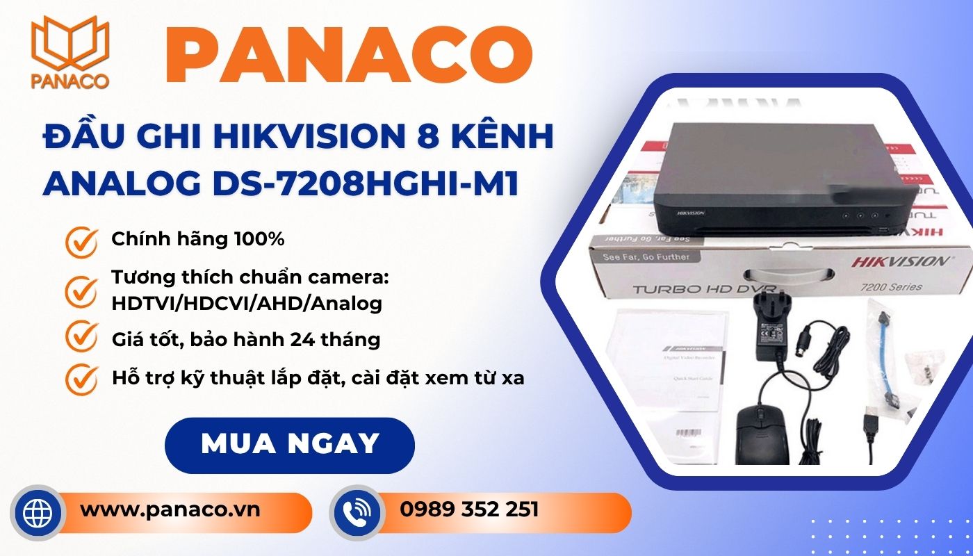 Đặt mua đầu camera Hikvision 8 kênh DS-7208HGHI-M1 Analog chính hãng, gái tốt tại PANACO