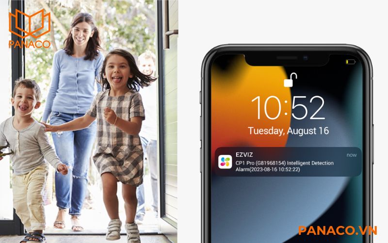 Camera thông báo khi có người đi vào nhà