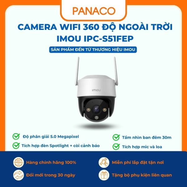 Camera Wifi 360 Độ Ngoài Trời Imou IPC-S51FEP