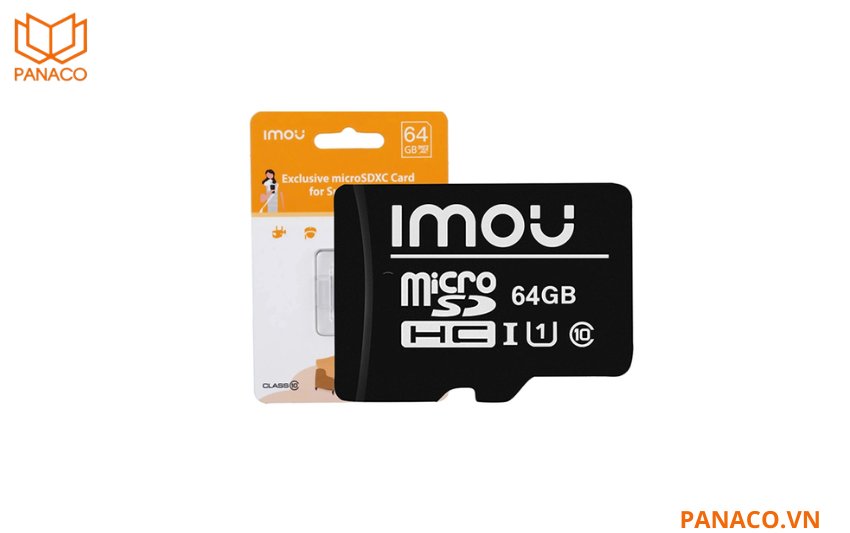 Thẻ nhớ Micro SD 64GB Imou ST2-64-S1 sở hữu dung lượng 64GB thoải mái lưu trữ thông tin