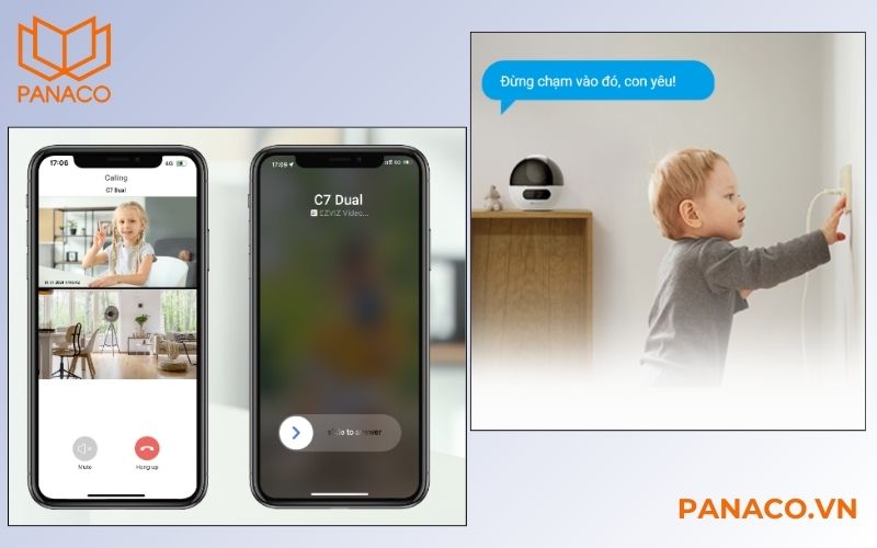 Tính năng đàm thoại 2 chiều của camera C7 Dual