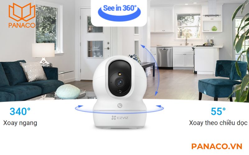 camera xoay ezviz 1080 có khả năng xoay 360 không có điểm mù