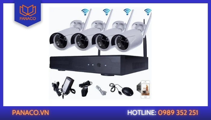 Trọn bộ 4 mắt camera wifi không dây