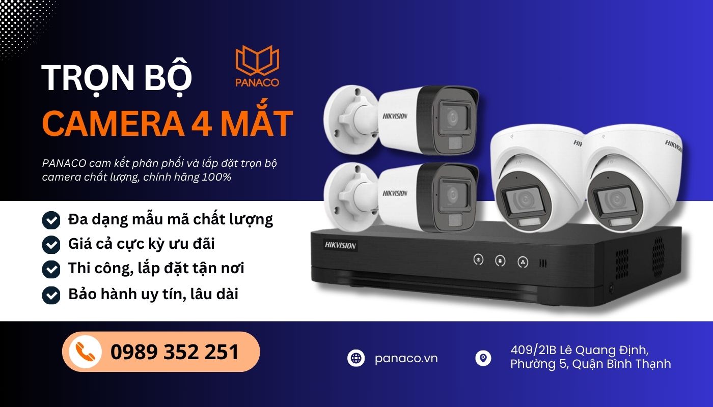 PANACO cung cấp và lắp đặt trọn bộ camera 4 mắt giá rẻ