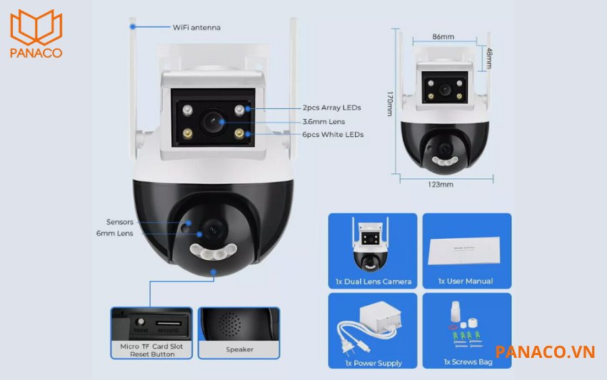 Bộ camera wifi xoay 360 Yoosee PNC102