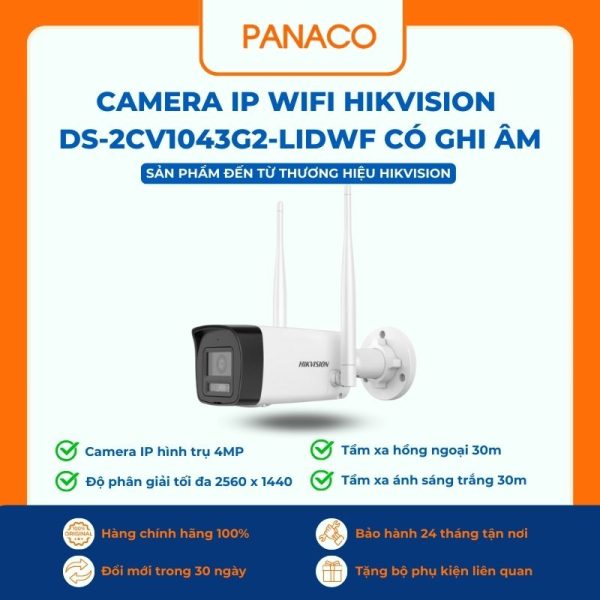 Camera IP Hikvision đàm thoại 2 chiều DS-2CV1043G2-LIDWF