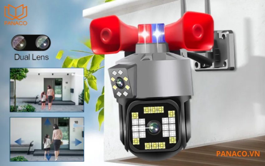 Camera Yoosee PNC103 được thiết kế 2 mắt giám sát linh hoạt